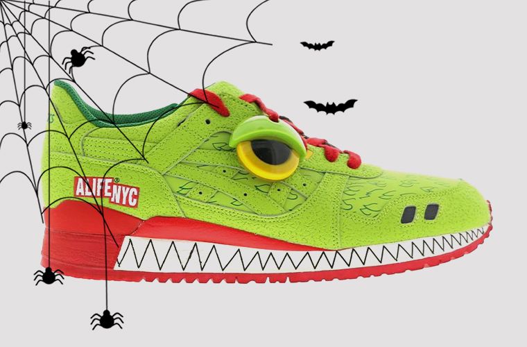 Кроссовки на Хэллоуин - Alife x ASICS Gel-Lyte III «Green Monster»