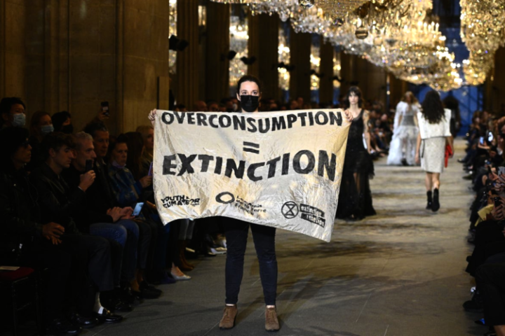 Показ Louis Vuitton прервала эко-активистка